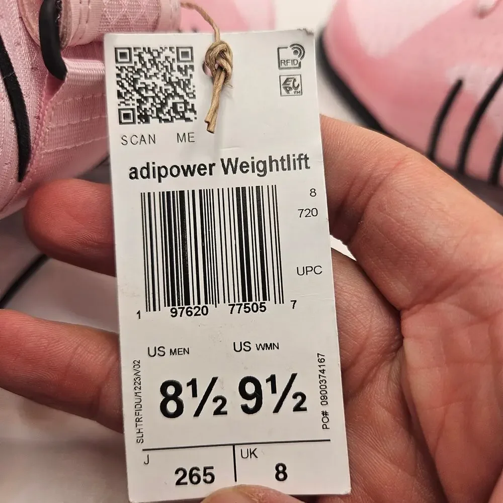 ADIDAS MEN'S 8.5 ADIPOWER 3 JP9873 WEIGHTLIFTING SHOES PINK BLACK NWOB